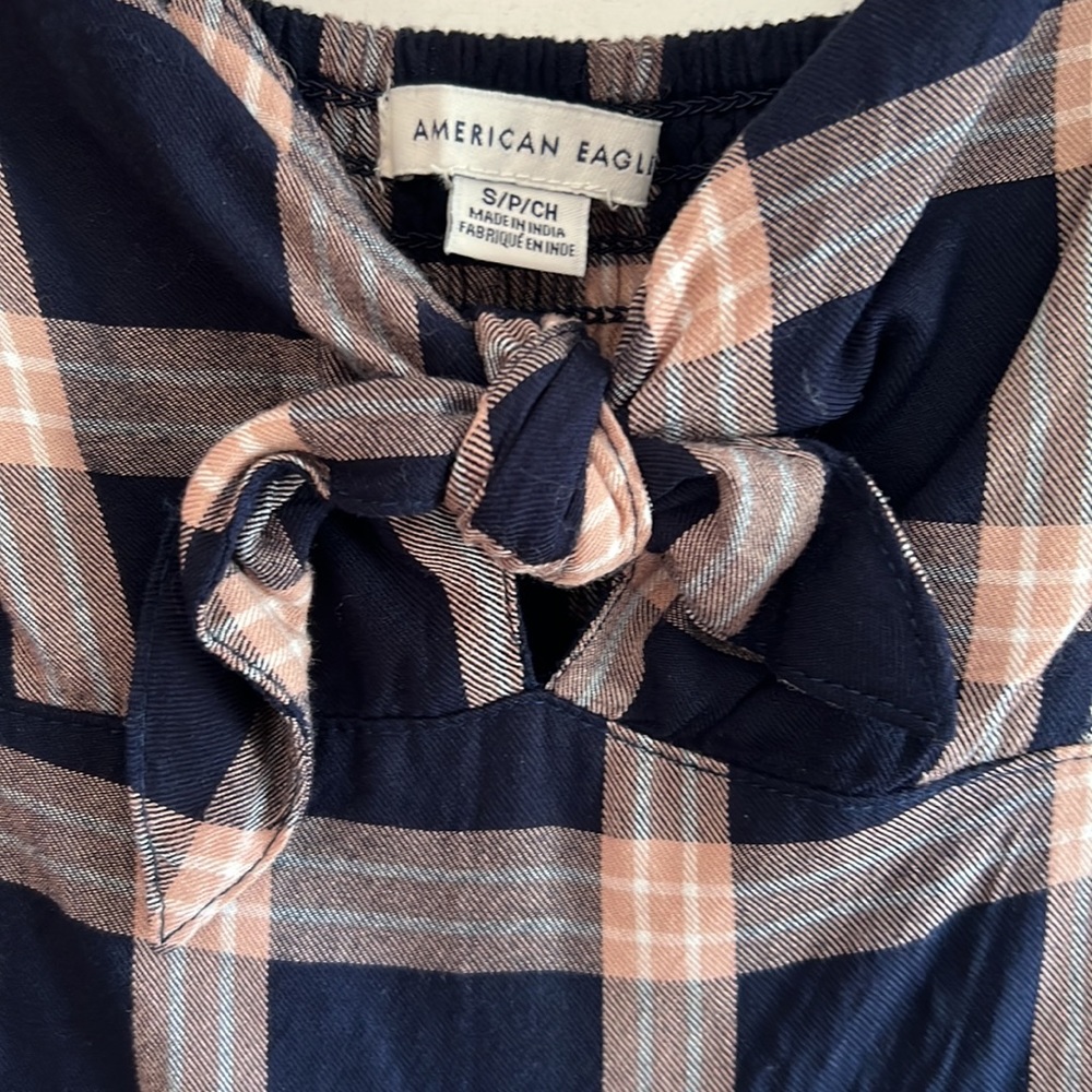 American Eagle Fall Plaid V-neck Sundress Small - Picture 2 of 8